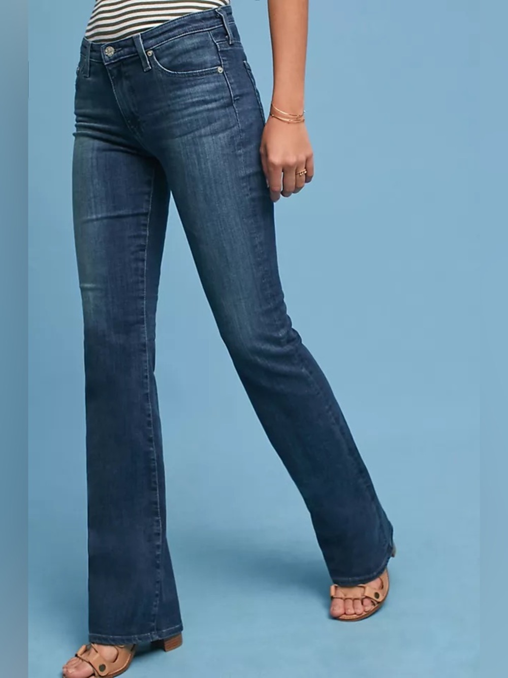 AG Adriano Goldschmied Bootcut Mid Rise The Angel Jeans Size 28 Dark Wash Denim